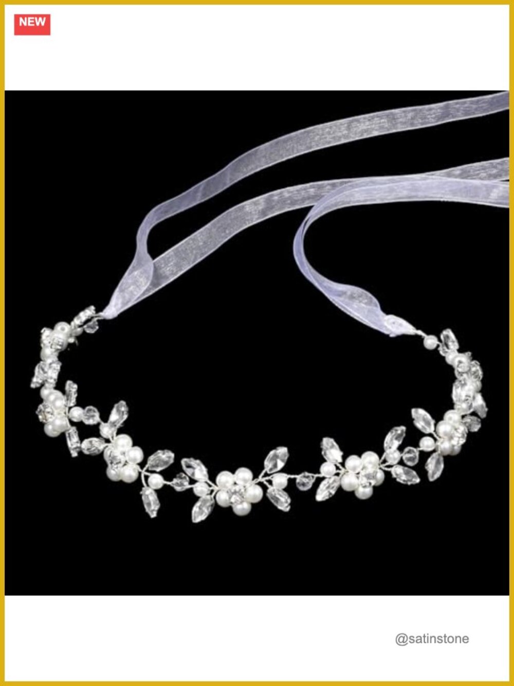Flower Girl Headpiece Pearl Rhinestone Bridal Headband Princess Hair Accessory